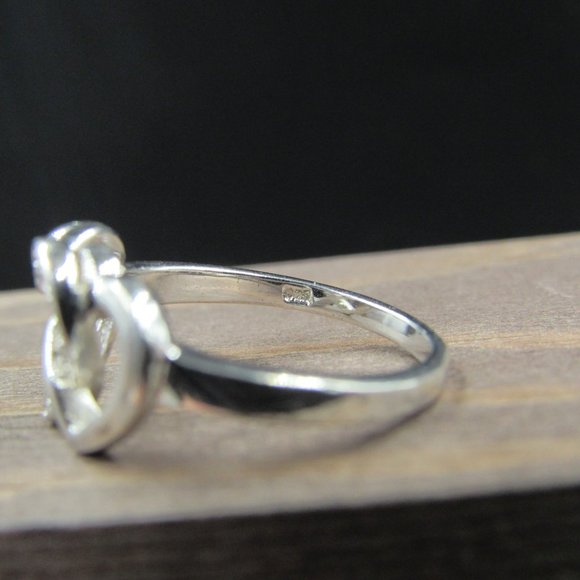 Size 7 Sterling Silver Double Cubic Zirconia Ring - Picture 5 of 8